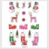 Santa Kerst stickers Claus Xmas Decals Rood Plezie (Vel)