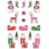 Santa Kerst stickers Claus Xmas Decals Rood Plezie (Voorkant)