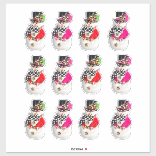 Santa Kerst stickers Claus Xmas Decals Rood Plezie (Vel)