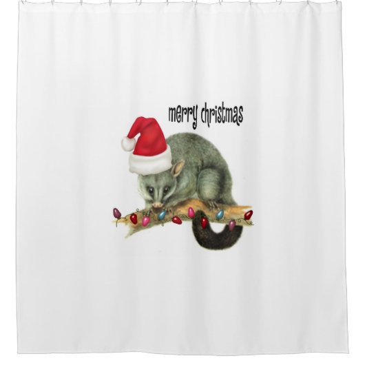 Santa Kerstdouwer Curtain Possum Douchegordijn (Voorkant)
