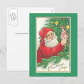 Santa Kerstfeest Joy Feestdagenkaart (Voorkant / Achterkant)