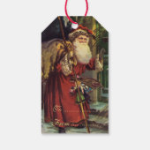 Santa  kerstfeestdag cadeaulabel (Achterkant)