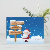 Santa Kerstfeestdag Kaart uitnodiging (Staand voorkant)
