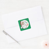 Santa Kerstfeestdag Retro Vierkante Sticker (Envelop)