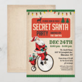 Santa Kerstman Feestuitnodiging Kaart (Voorkant / Achterkant)