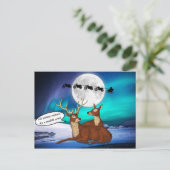 Santa Kerstmannen Reindeers Bikes Quirky Funny Briefkaart (Staand voorkant)