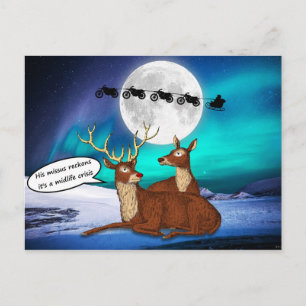 Santa Kerstmannen Reindeers Bikes Quirky Funny Briefkaart