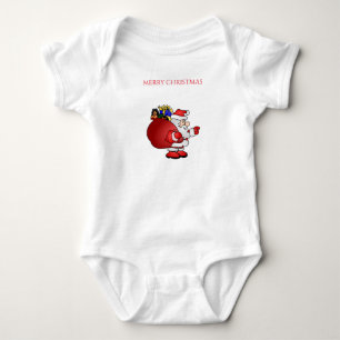 Santa Kerstmis baby jersey bodysuit. Romper