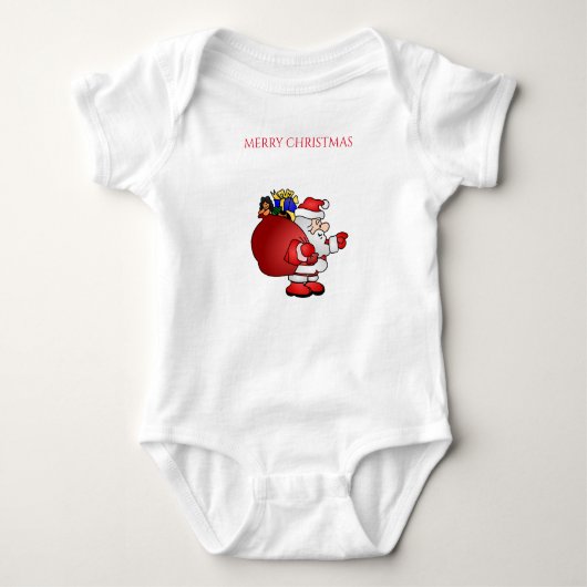 Santa Kerstmis baby jersey bodysuit. Romper (Voorkant)