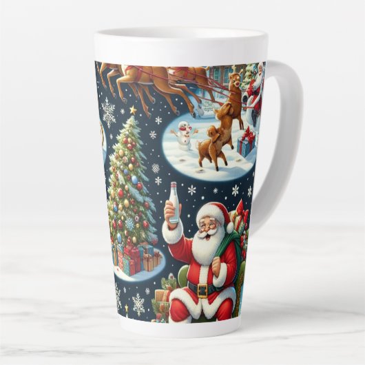 santa kerstmis latte mok (Rechterhoek)
