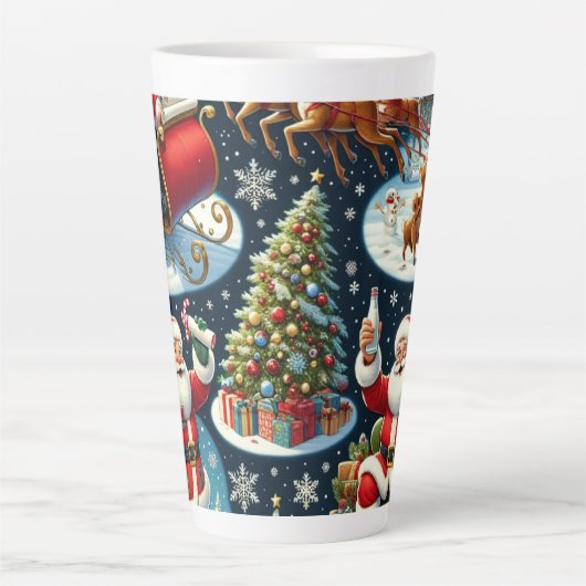 santa kerstmis latte mok (Voorkant)