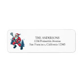 Santa Kerstmis Laxmas Lacrosse Kerst Retour Etiket (Voorkant)