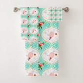 Santa Kerstmis met Pickleball Ogee Pattern-ronde Bad Handdoek (Insitu)