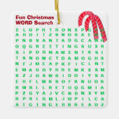 Santa Kerstmis Mini 15 Word Puzzle Candy Canes Keramisch Ornament (Voorkant)