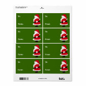 Santa Kerstmis Naam Tags Etiket (Full Sheet)