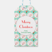 Santa Kerstmis Pickleball Ogee Pattern Cadeaulabel (Voorkant)