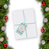 Santa Kerstmis Pickleball Ogee Pattern Cadeaulabel