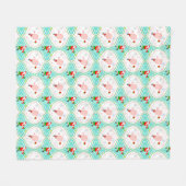 Santa Kerstmis Pickleball Ogee Pattern Fleece Deken (Voorkant (Horizontaal))