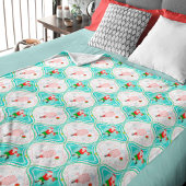 Santa Kerstmis Pickleball Ogee Pattern Fleece Deken