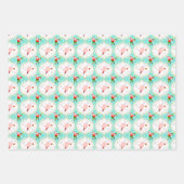 Santa Kerstmis Pickleball Ogee Pattern Inpakpapier Vel (Voorkant 2)