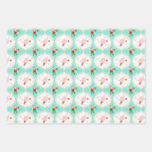 Santa Kerstmis Pickleball Ogee Pattern Inpakpapier Vel (Voorkant)