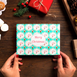 Santa Kerstmis Pickleball Ogee Pattern Kaart