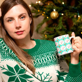 Santa Kerstmis Pickleball Ogee Pattern Koffiemok