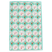 Santa Kerstmis Pickleball Ogee Pattern Medium Cadeauzakje (Voorkant)