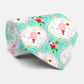 Santa Kerstmis Pickleball Ogee Pattern Stropdas (Opgerold)