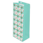 Santa Kerstmis Pickleball Ogee Pattern Wijn Cadeautas (Voorkant Gekanteld)