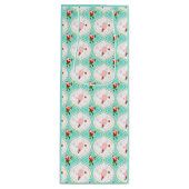 Santa Kerstmis Pickleball Ogee Pattern Wijn Cadeautas (Voorkant)