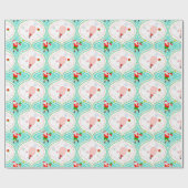 Santa Kerstmis, plukbal Ogee Pattern Wrapping P Cadeaupapier (Vlak)