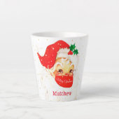 Santa Kerstmis Sociale Afstand Merry Personal Latte Mok (Voorkant)