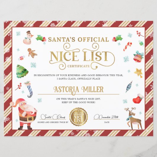 Santa Kerstofficiële Nice-lijst (Voorkant)