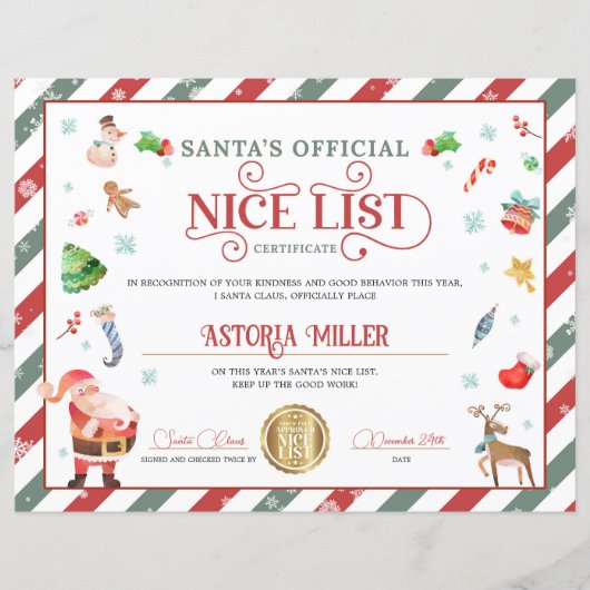 Santa Kerstofficiële Nice-lijst (Voorkant)