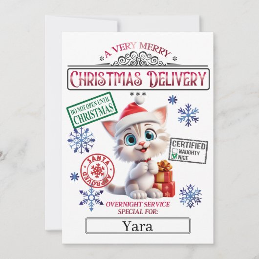 Santa Kerstofficiële Nice-lijst Kaart (Voorkant)