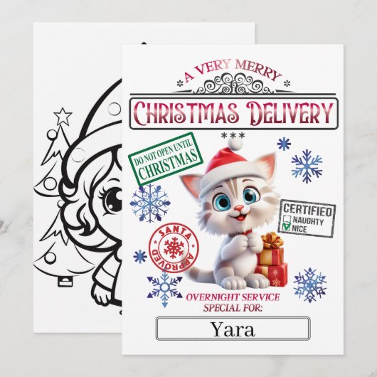 Santa Kerstofficiële Nice-lijst Kaart (Voorkant / Achterkant)