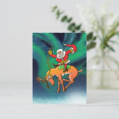 Santa Kerstrodeo Feestdagenkaart (Staand voorkant)