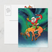 Santa Kerstrodeo Feestdagenkaart (Voorkant / Achterkant)