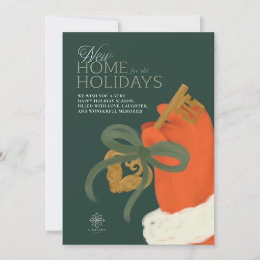 Santa Key New Home Kerstgroet Feestdagenkaart (Voorkant)