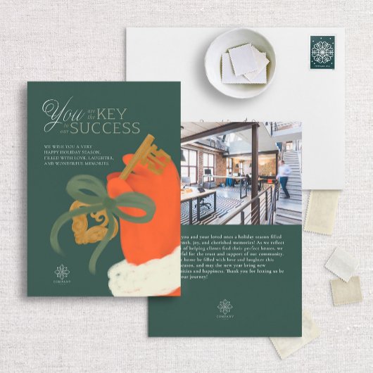 Santa Key Professioneel Einde van het Jaar Dank U  Feestdagenkaart