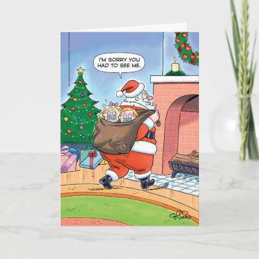Santa Kidnap Humor Wenskaart Feestdagen Kaart (Voorkant)
