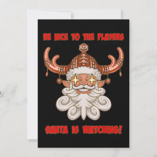 Santa kijkt grappige kerstfeestdag-tablet kaart