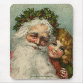  Santa & Kind Vader Kerstmis Mousepad Muismat (Voorkant)