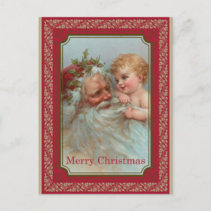 Santa Kind Vrolijk Kerstfeest Briefkaart