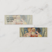 Santa Kissing Vintage Christmas Kaart Mini Visitekaartje (Voorkant / Achterkant)