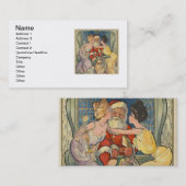 Santa Kissing Vintage Christmas Kaart Visitekaartje (Voorkant / Achterkant)