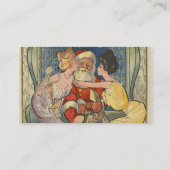Santa Kissing Vintage Christmas Kaart Visitekaartje (Achterkant)