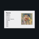 Santa Kissing Vintage Christmas Kaart Visitekaartje<br><div class="desc">De zoen van de kerstman is een klassieke kersttekening die is gebaseerd op de cover van een tijdschrift uit 1902. Dit afbeelding shows de kerstklei die door het raam komt, met een grote kersttas van speelgoed in zijn hand. Hij wordt ontmoet door twee mooie Victoriaans vrouwen die hem een grote...</div>