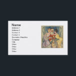 Santa Kissing Vintage Christmas Kaart Visitekaartje<br><div class="desc">De zoen van de kerstman is een klassieke kersttekening die is gebaseerd op de cover van een tijdschrift uit 1902. Dit afbeelding shows de kerstklei die door het raam komt, met een grote kersttas van speelgoed in zijn hand. Hij wordt ontmoet door twee mooie Victoriaans vrouwen die hem een grote...</div>